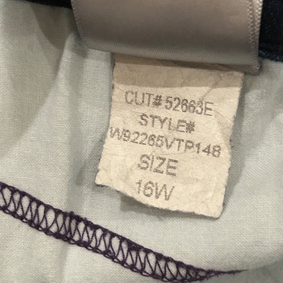 NYDJ Jeans Straight Leg Lift x Tuck Denim Tone on Tone Dots Size 16W Excellent - Picture 9 of 11